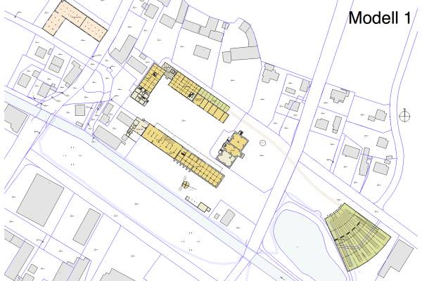 Modellplanung mit Erweiterungsbau