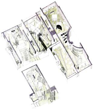 Axonometrie der Ausstellungseinrichtung